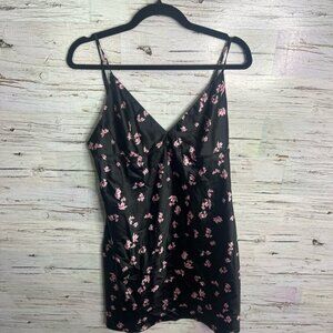 Victoria’s Secret Lingerie Chemise Slip Dress black Size large Floral Lace